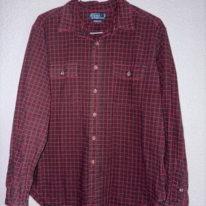 Polo Ralph Lauren Men's Red and Black Checkered Shirt